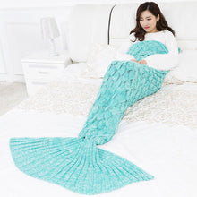 Load image into Gallery viewer, princesses dream 9 Colors large Soft Knitted Mermaid Tail Blanket  Sleeping Wrap Crochet Handmade Sleeping Bag for Best Birthday