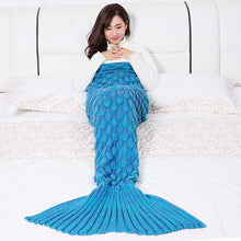 Load image into Gallery viewer, princesses dream 9 Colors large Soft Knitted Mermaid Tail Blanket  Sleeping Wrap Crochet Handmade Sleeping Bag for Best Birthday