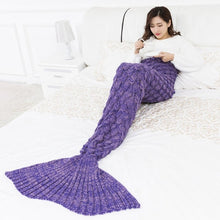 Load image into Gallery viewer, princesses dream 9 Colors large Soft Knitted Mermaid Tail Blanket  Sleeping Wrap Crochet Handmade Sleeping Bag for Best Birthday