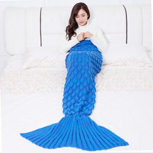 Load image into Gallery viewer, princesses dream 9 Colors large Soft Knitted Mermaid Tail Blanket  Sleeping Wrap Crochet Handmade Sleeping Bag for Best Birthday