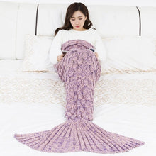 Load image into Gallery viewer, princesses dream 9 Colors large Soft Knitted Mermaid Tail Blanket  Sleeping Wrap Crochet Handmade Sleeping Bag for Best Birthday