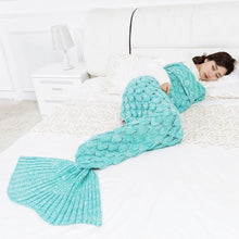 Load image into Gallery viewer, princesses dream 9 Colors large Soft Knitted Mermaid Tail Blanket  Sleeping Wrap Crochet Handmade Sleeping Bag for Best Birthday